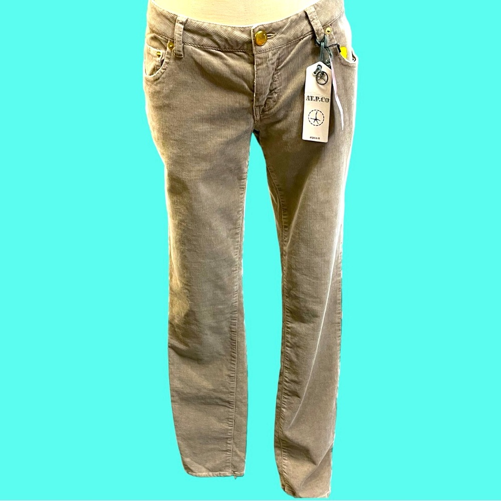NWT AT.P.CO Italian Cotton Corduroy Low Rise Skinny Jeans- Size 46 (Large)